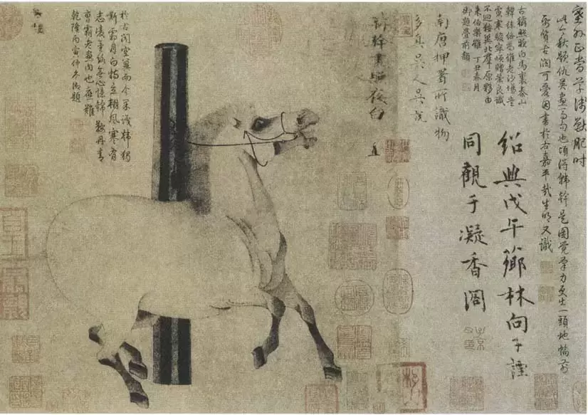 中国名画《照夜白图》作品赏析：汉唐以马为题材的艺术精品