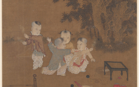 《小庭婴戏图》台北故宫博物院藏